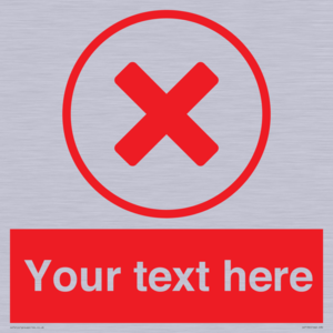 Custom red background, red cross in circle sign